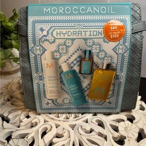 Moroccanoil Hydration Essentials Set - Blue and White. Kit Moroccanoil New